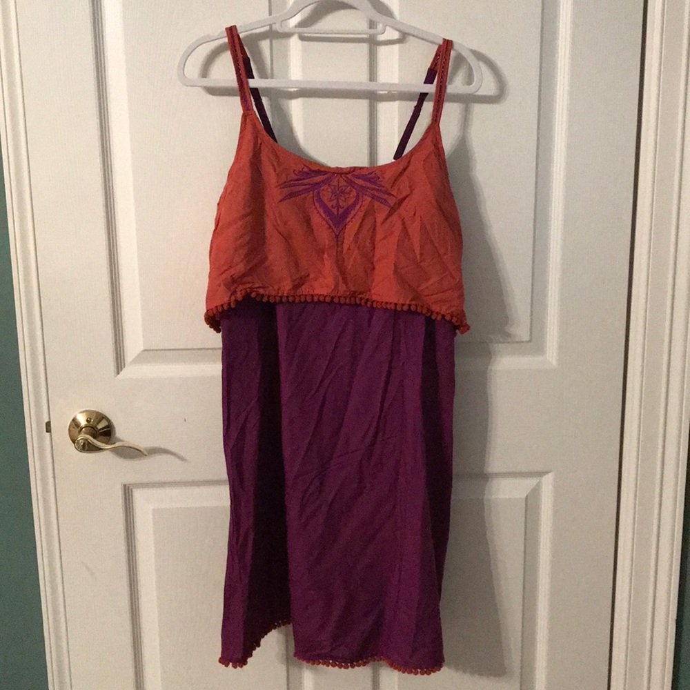 Coline rust and purple boho strappy dress